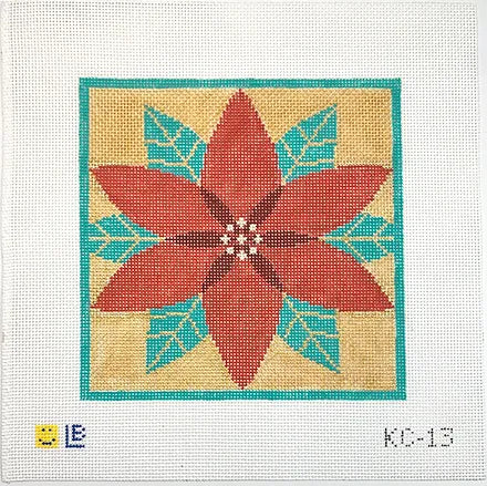 Poinsettia KC-17 by Lauren Bloch - Stitch Guide, Canvas, Threads