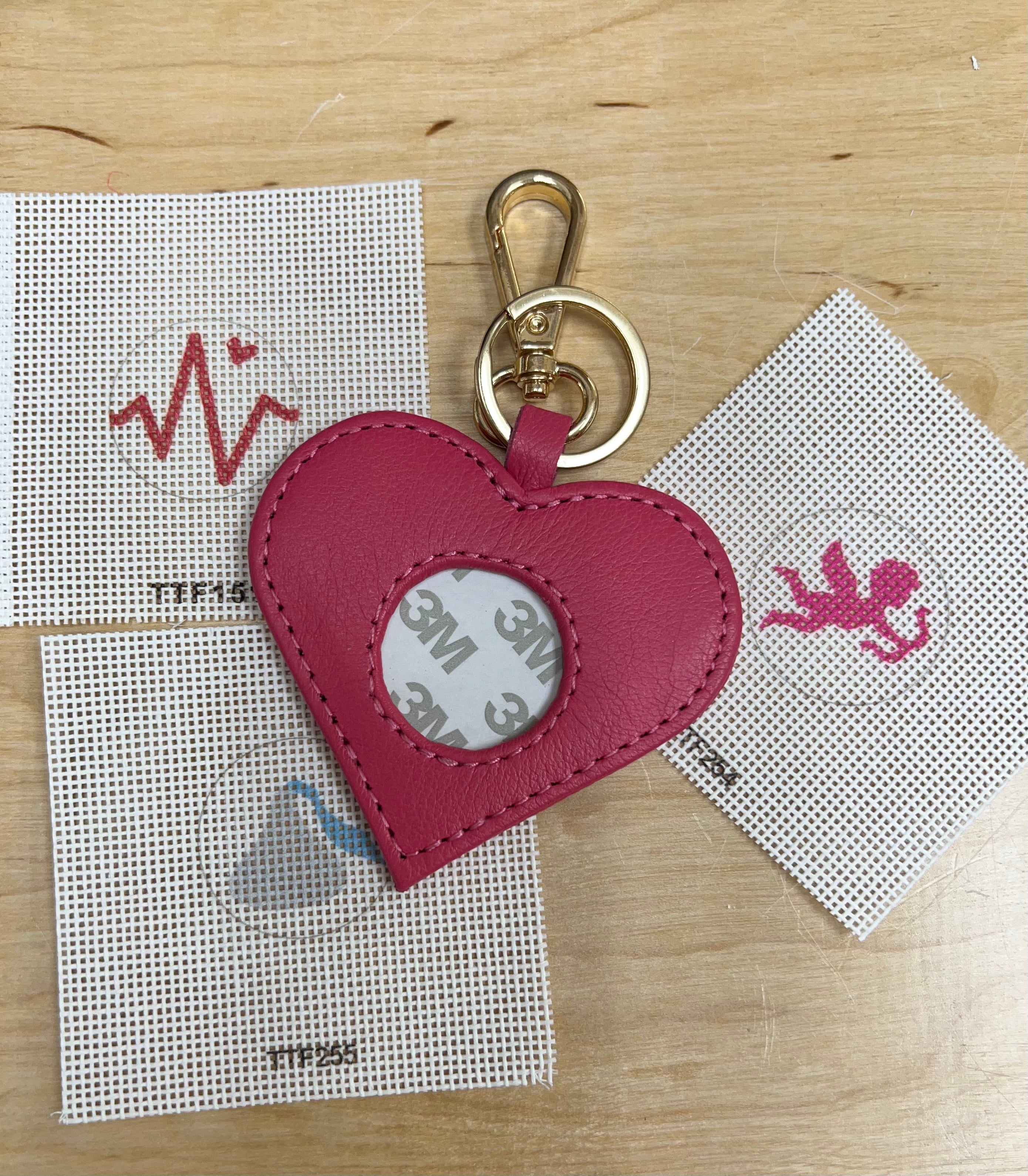 Heart Key Fobs with Canvas