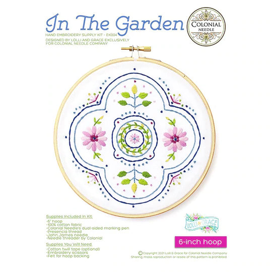 In the Garden Embroidery Kit - Exclusive by Lolli & Grace - 6 inch hoop EK004