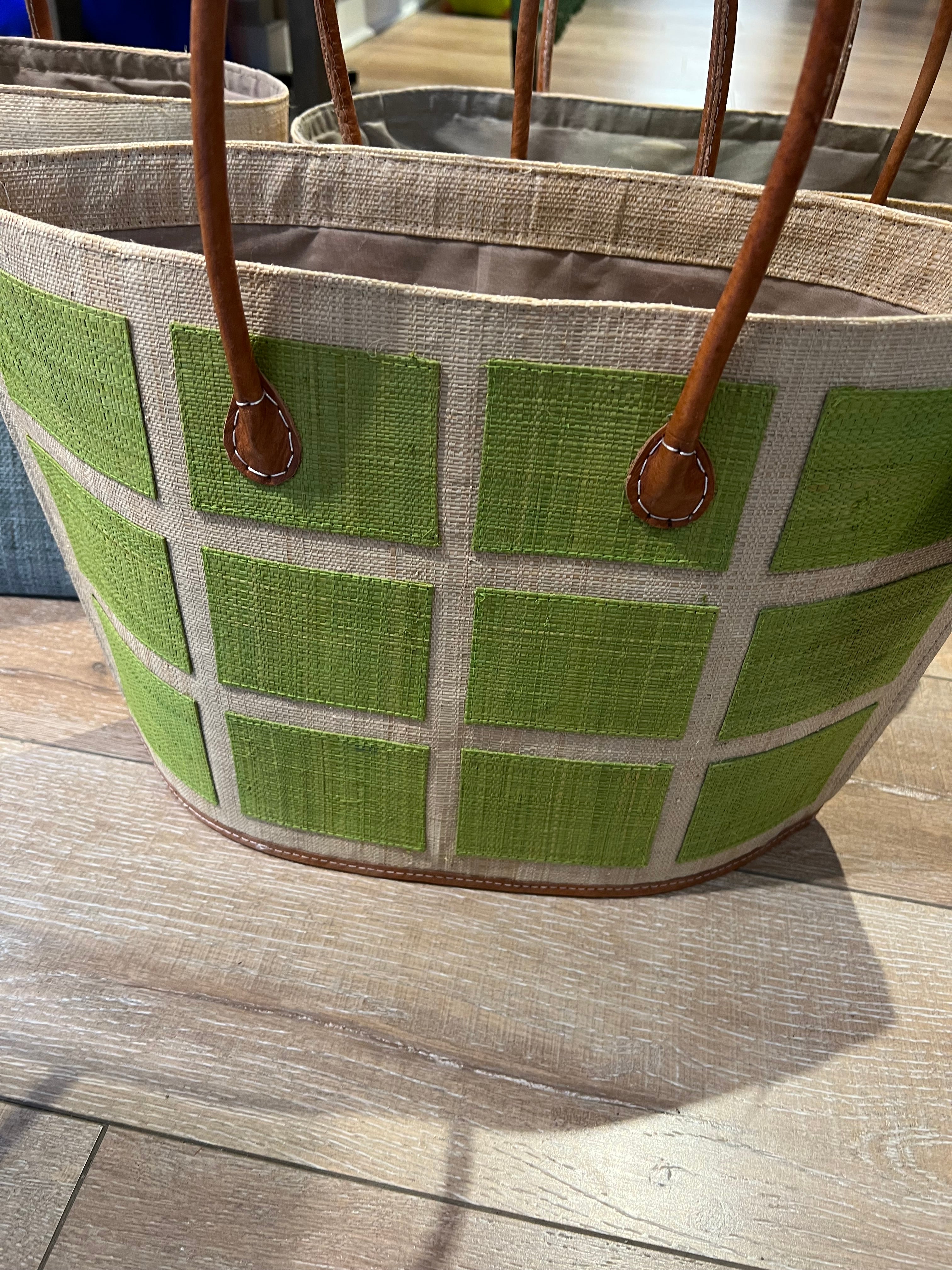 Green and Beige Tote