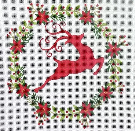 Leaping Stag in Wreath EJ-17A