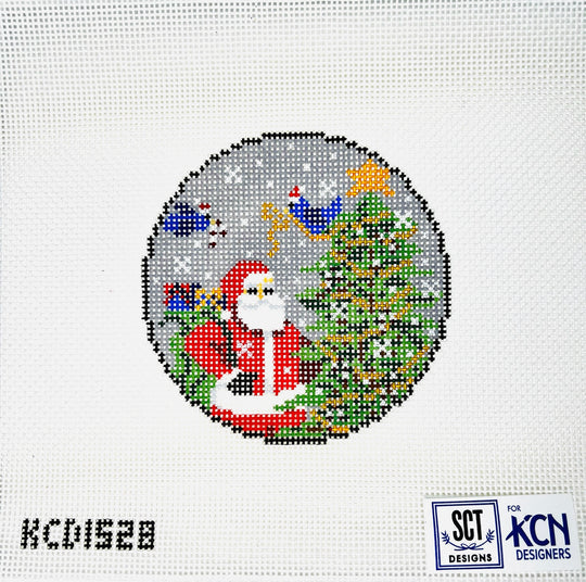 Santa and Birds Round KCD1528