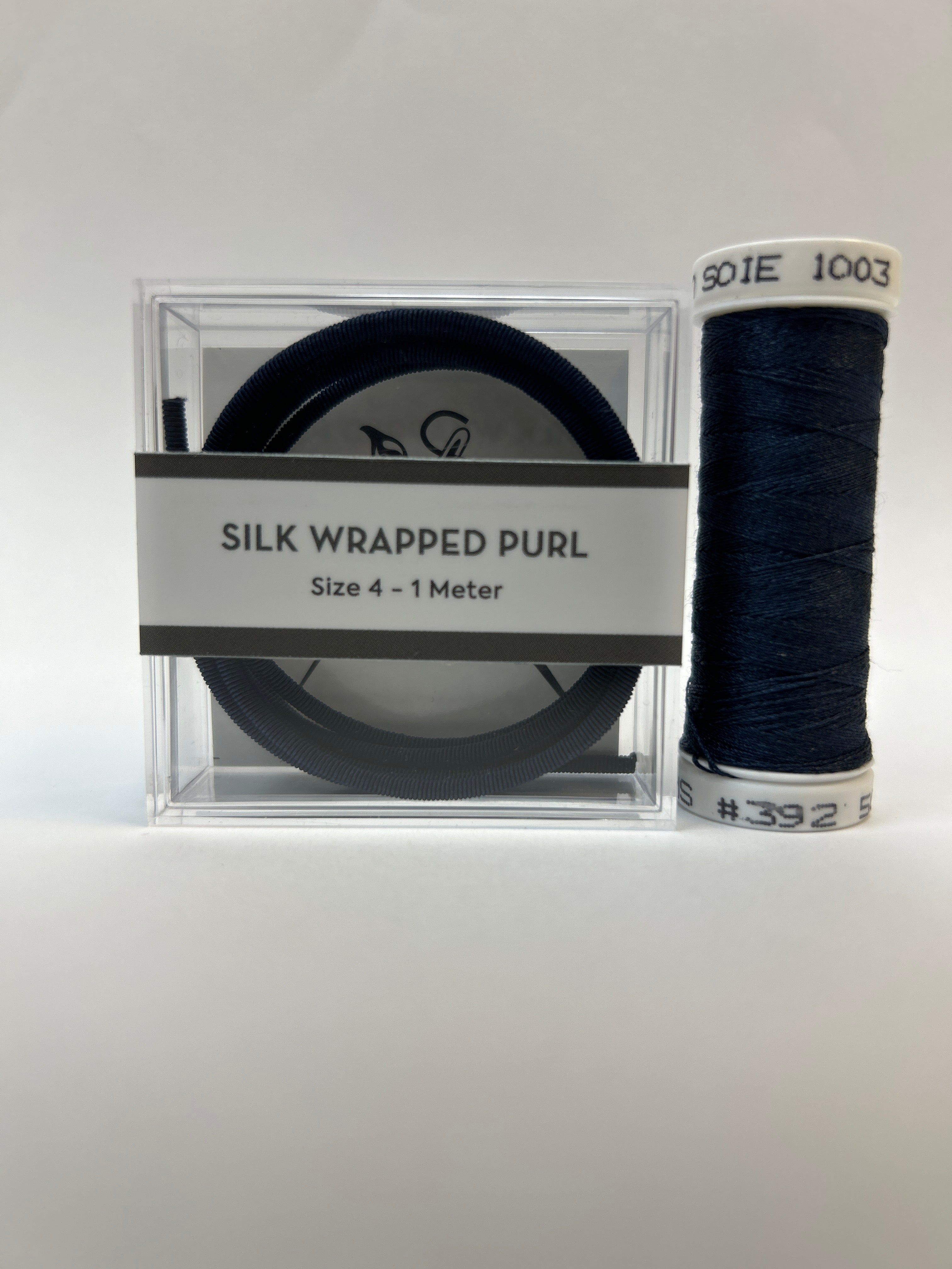 Silk Wrapped Purl Size 4 with Couching Thread