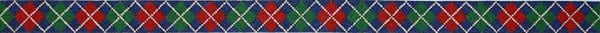 Argyle - Navy Bkg. - Green/Dk Red Camel (14) 122aa
