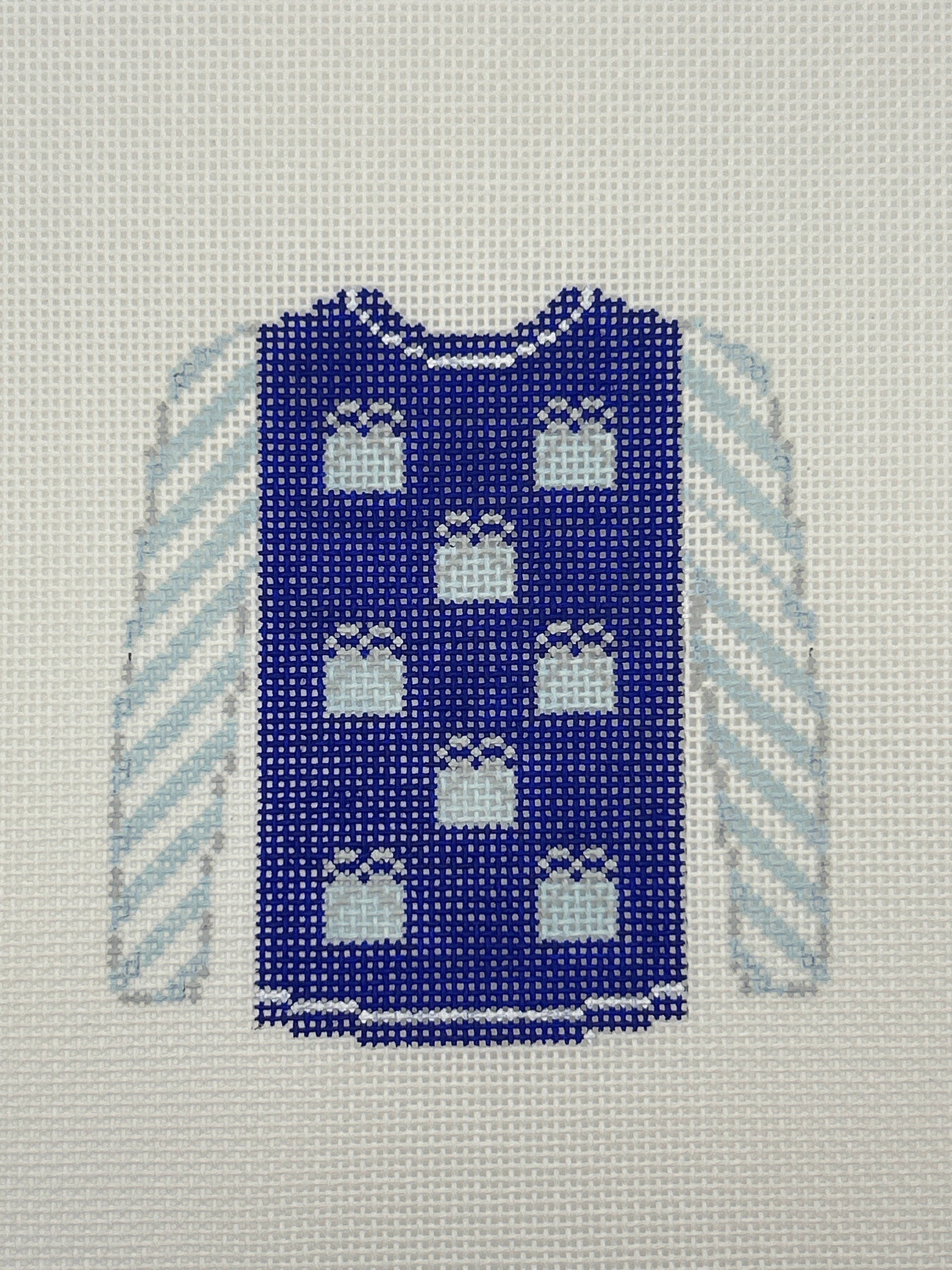Presents on Royal Blue Sweater O-212D