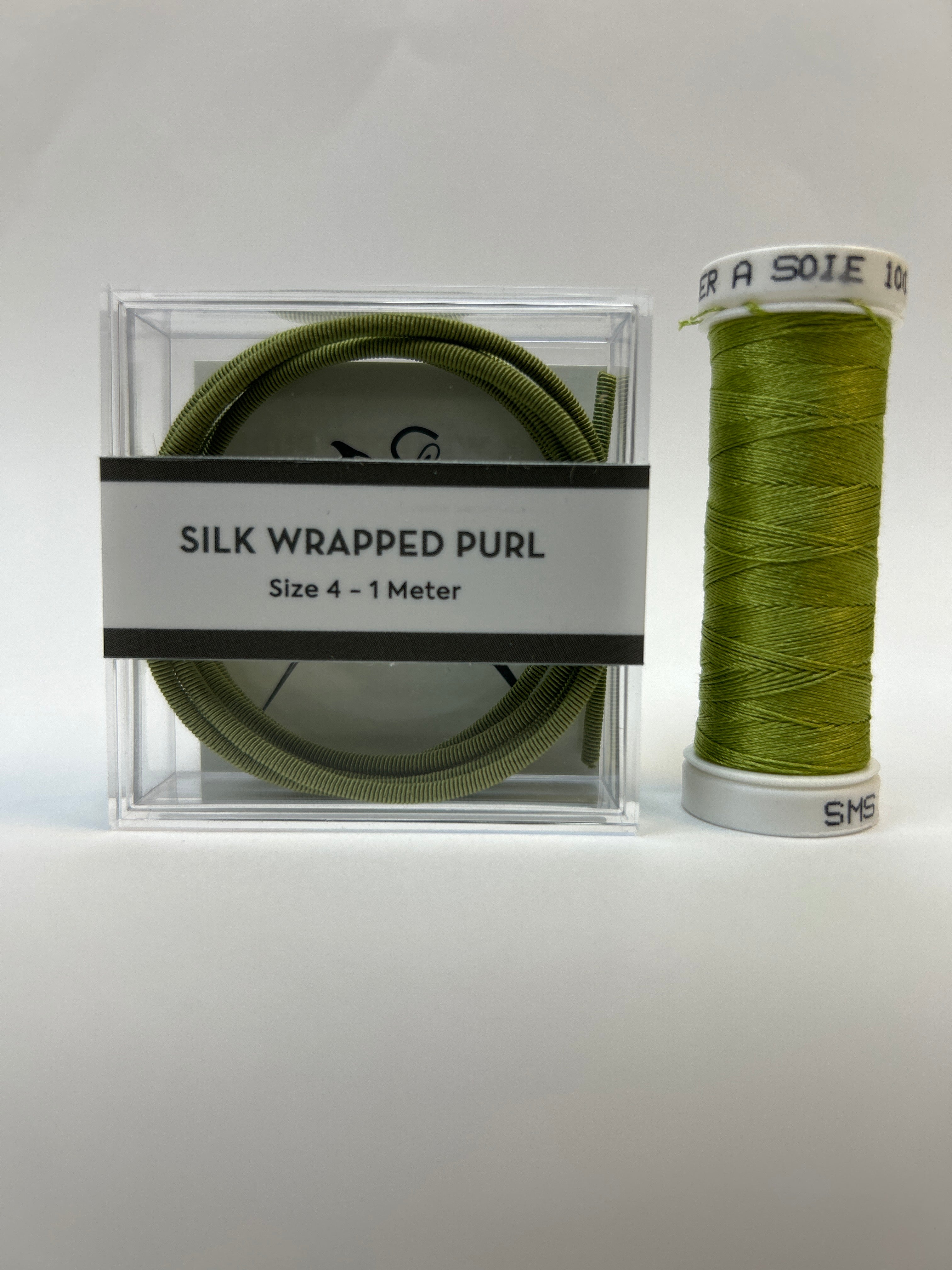 Silk Wrapped Purl Size 4 with Couching Thread