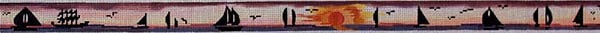 Sailboats/sunset scene belt TMC-151