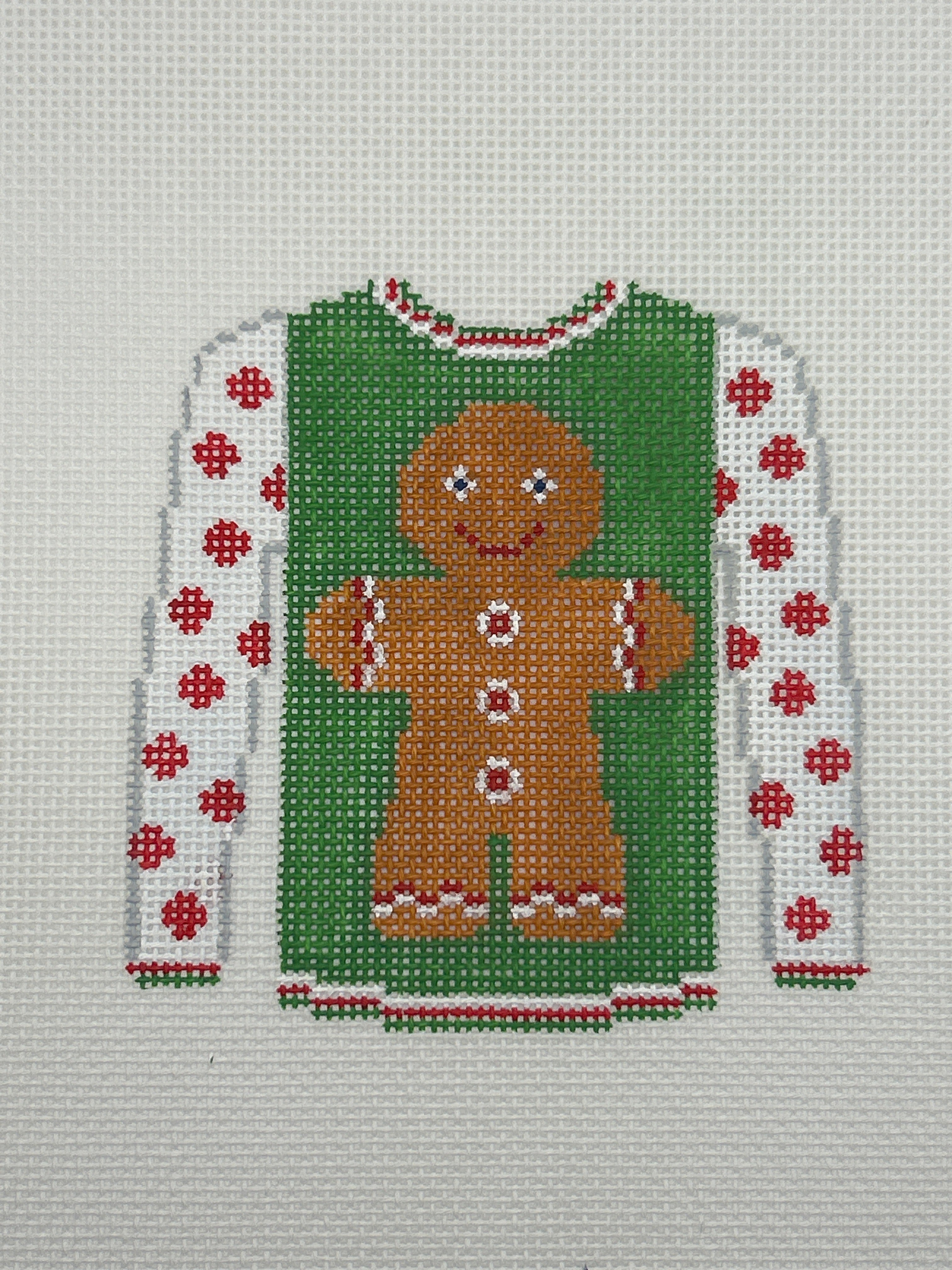 Gingerbread Boy on Green Sweater O-199D