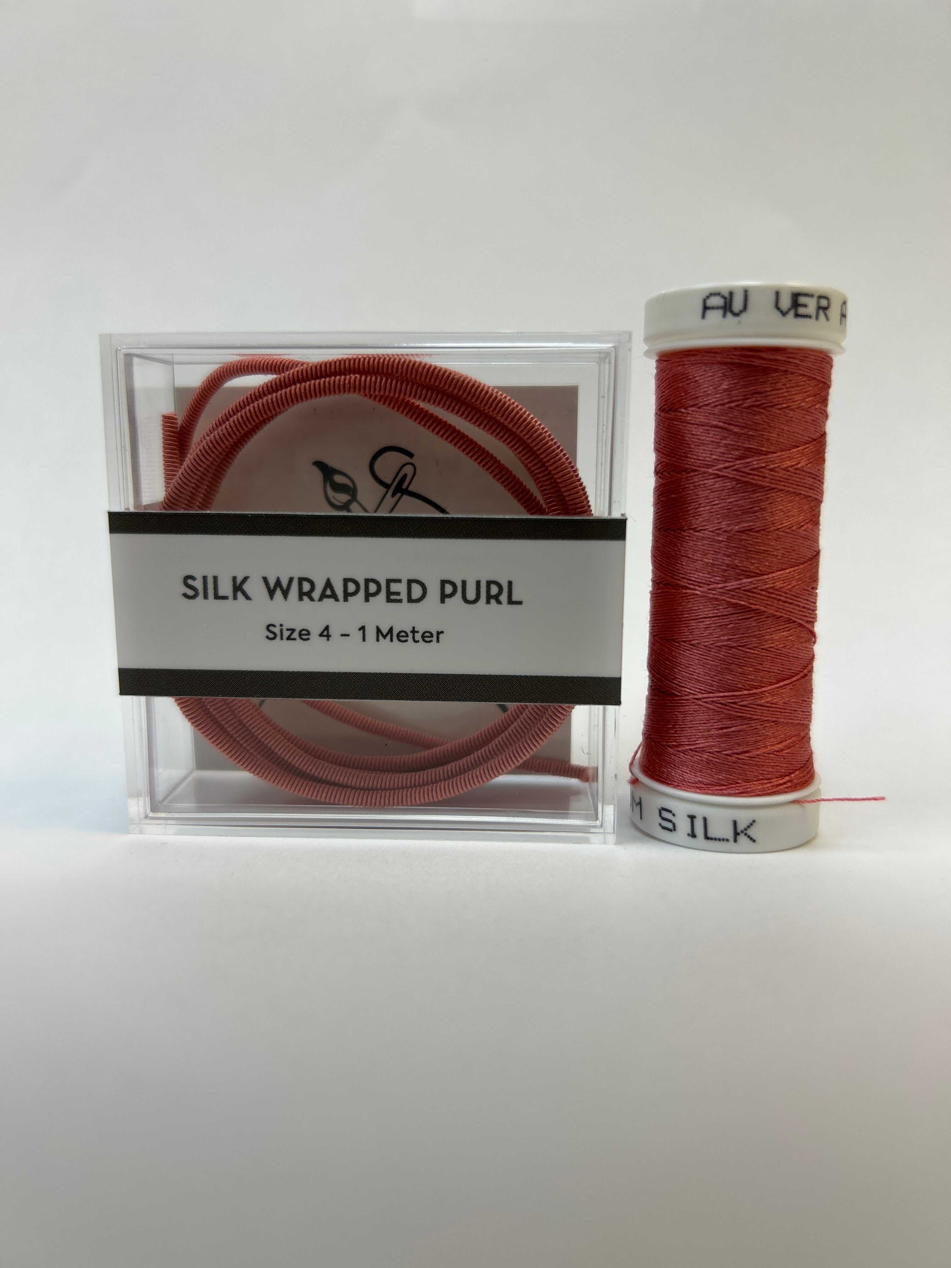Silk Wrapped Purl Size 4 with Couching Thread