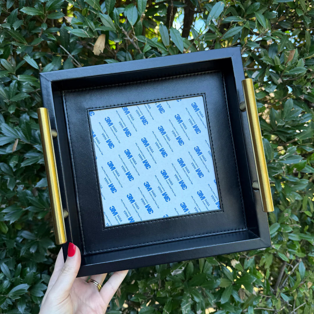 Square Self Finishing Leather Tray