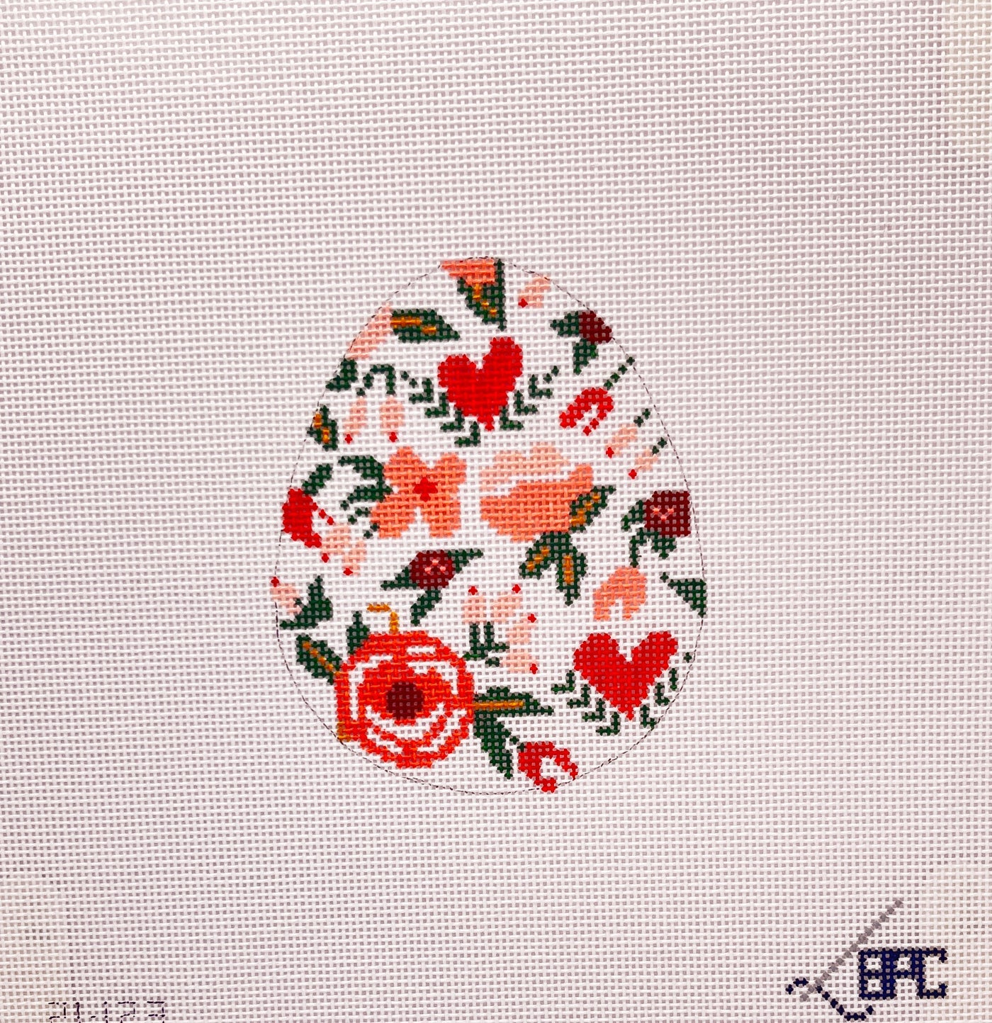 Pink Floral Egg 21-123