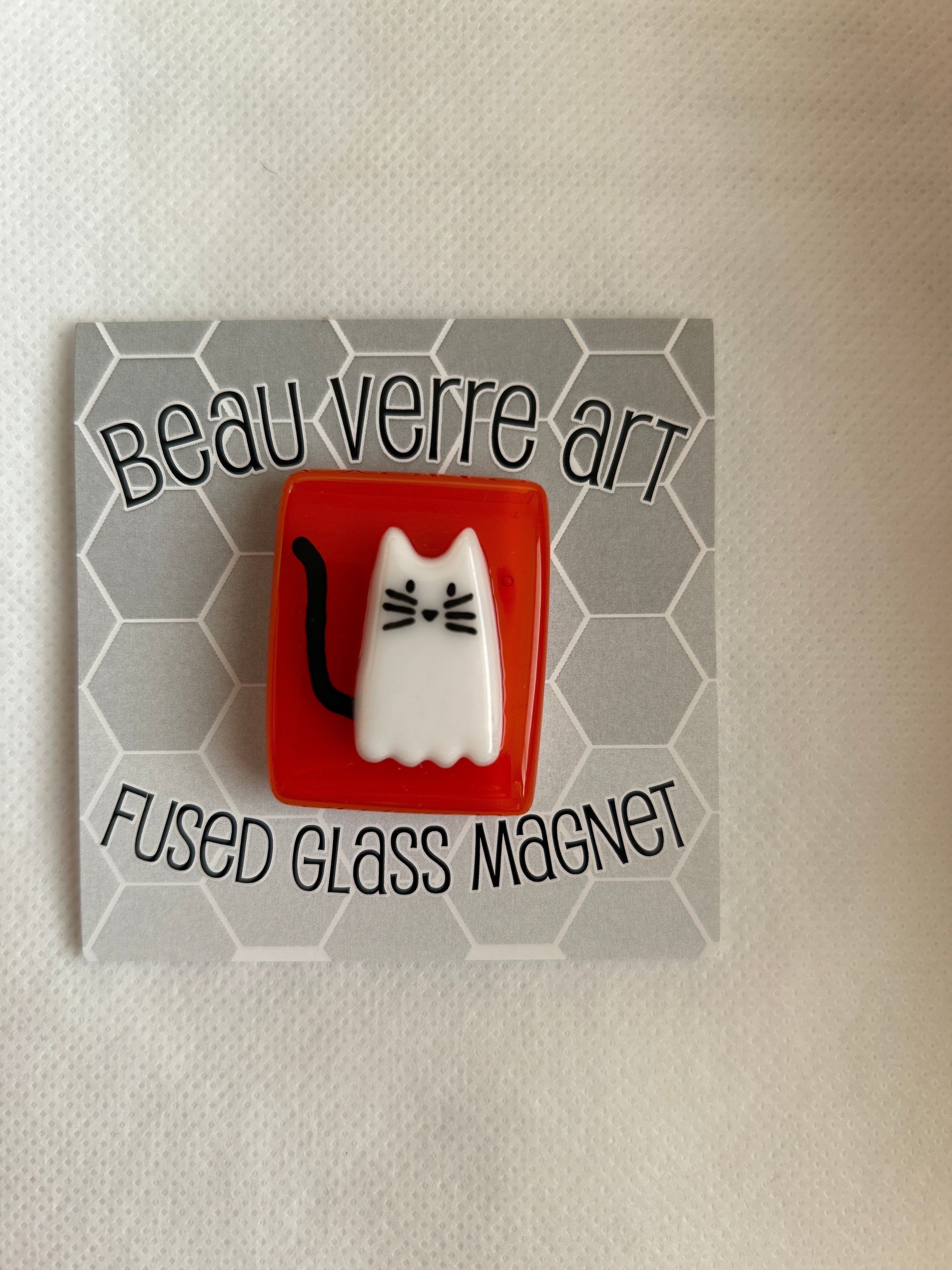 Beau Verre Art Needle Minders Ghost Cat