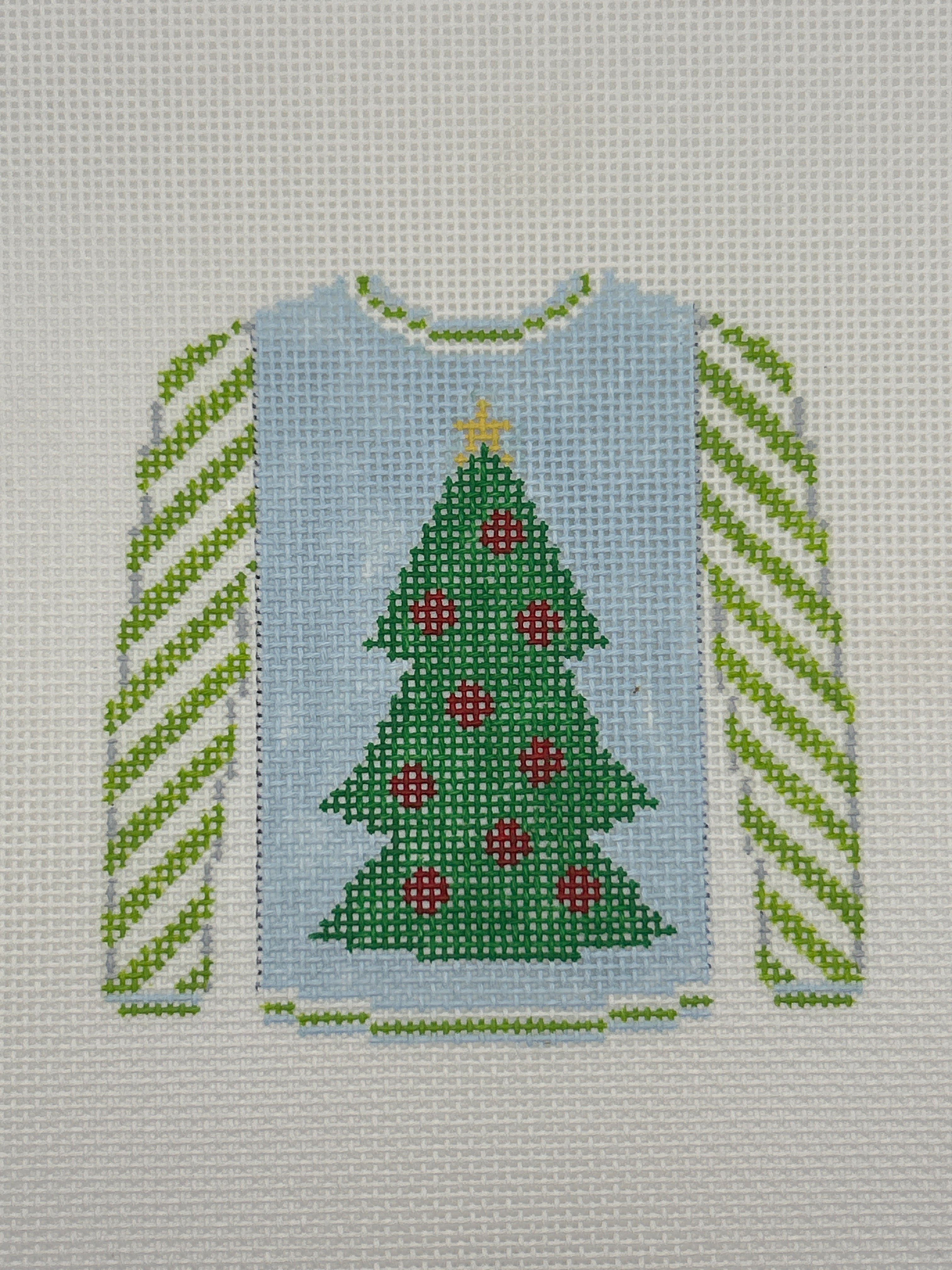Christmas Tree on Blue Sweater O-199X
