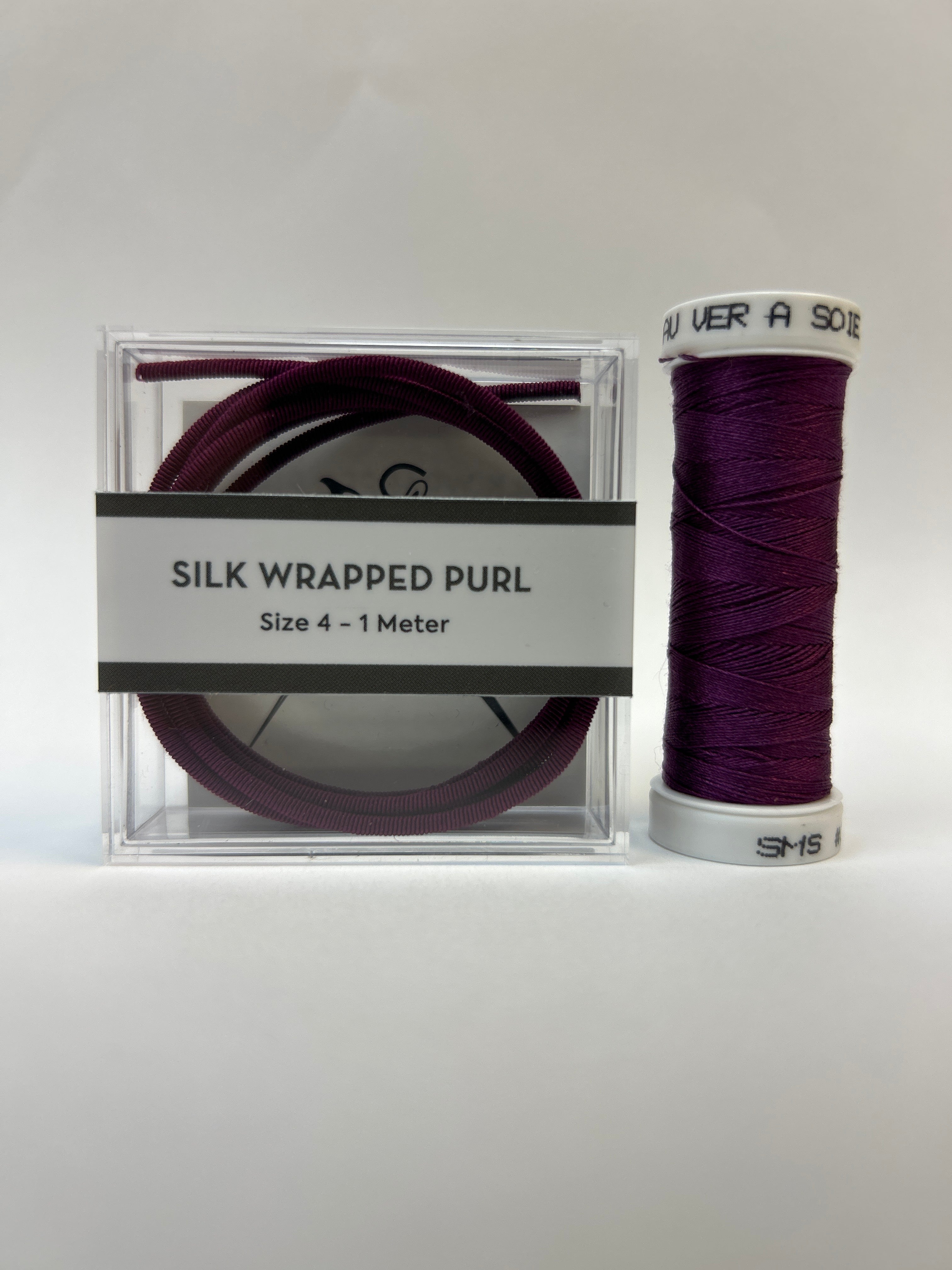 Silk Wrapped Purl Size 4 with Couching Thread