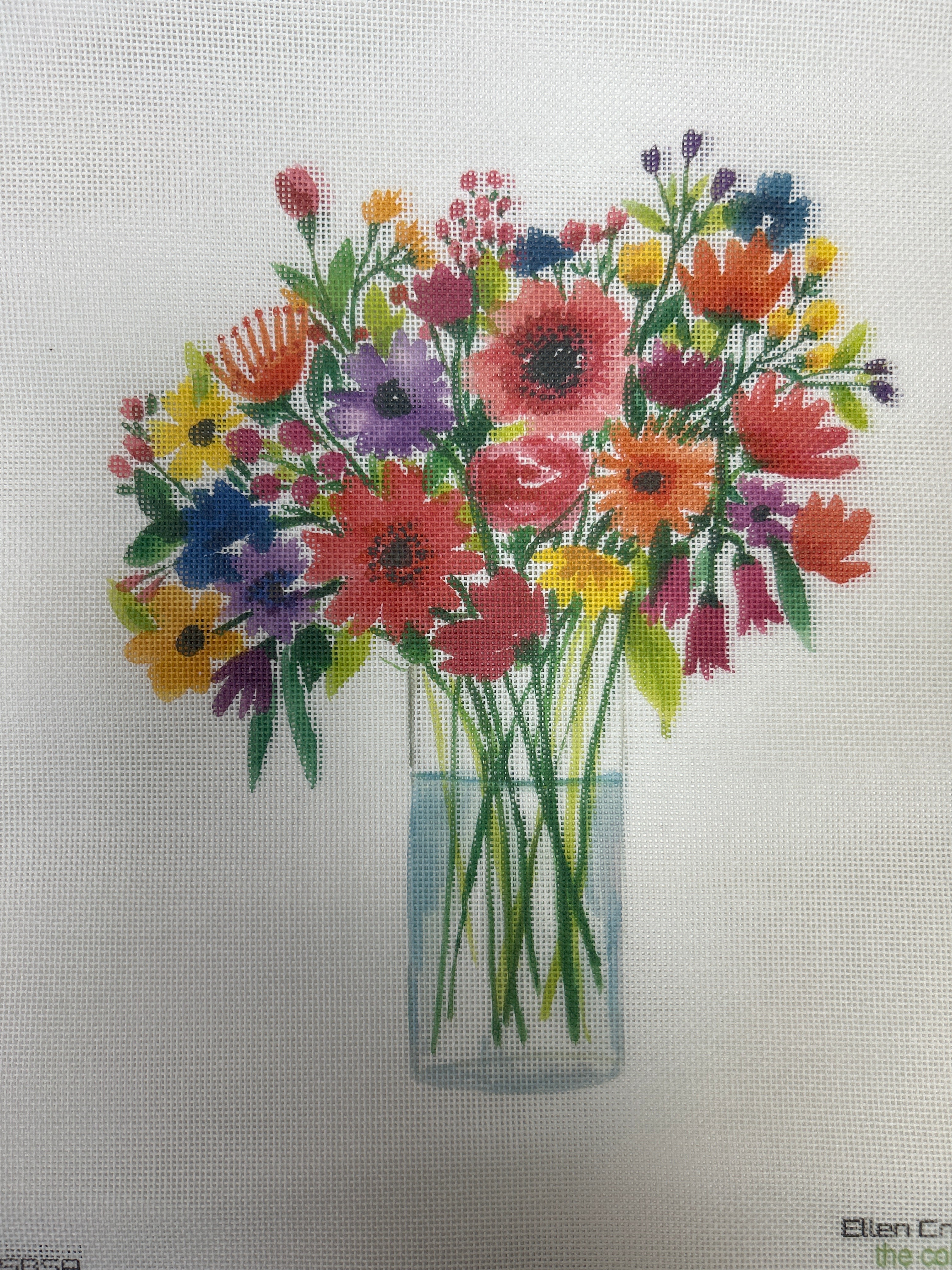 Vase with Colorful Flowers ECT585A