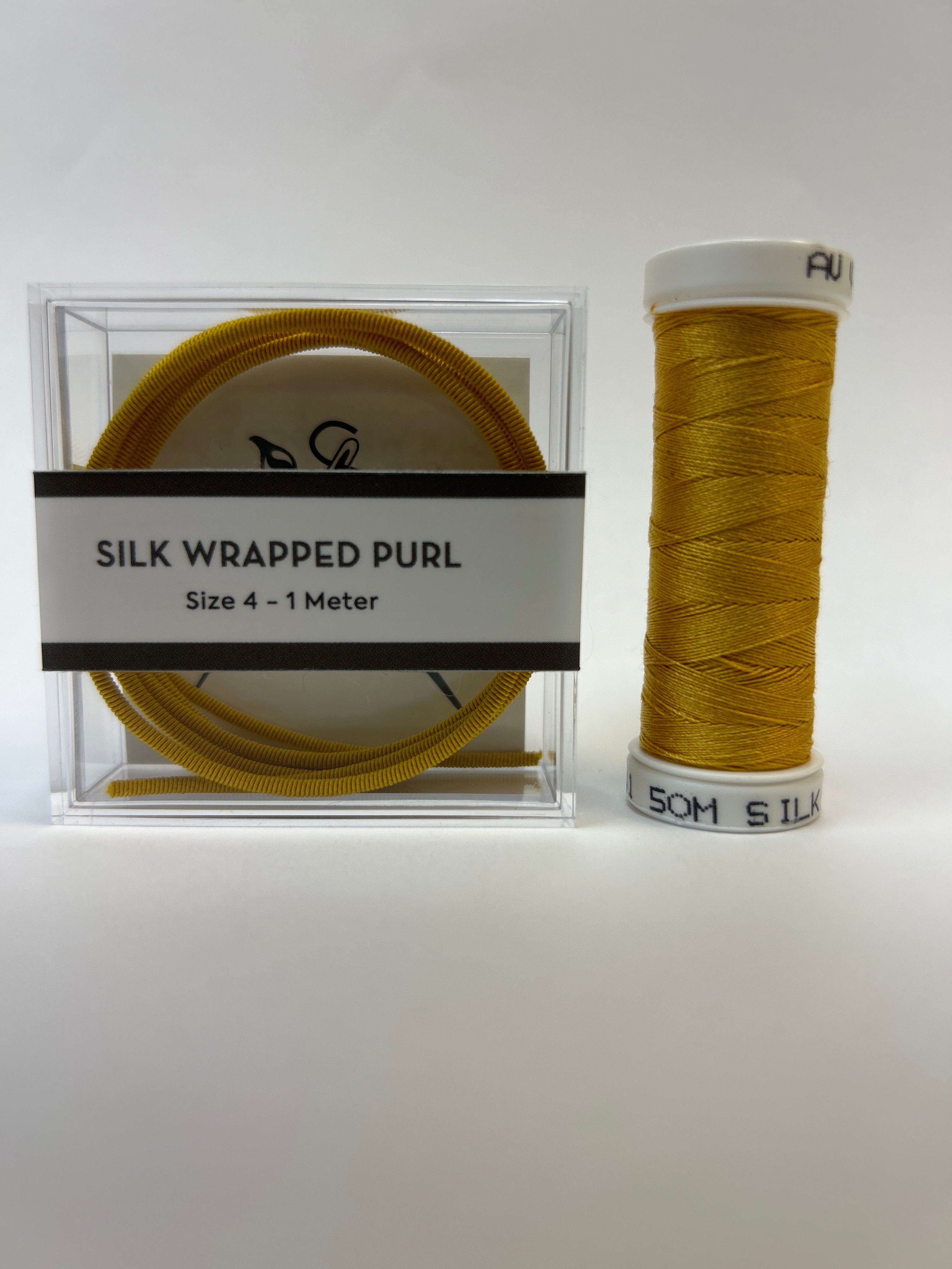 Silk Wrapped Purl Size 4 with Couching Thread
