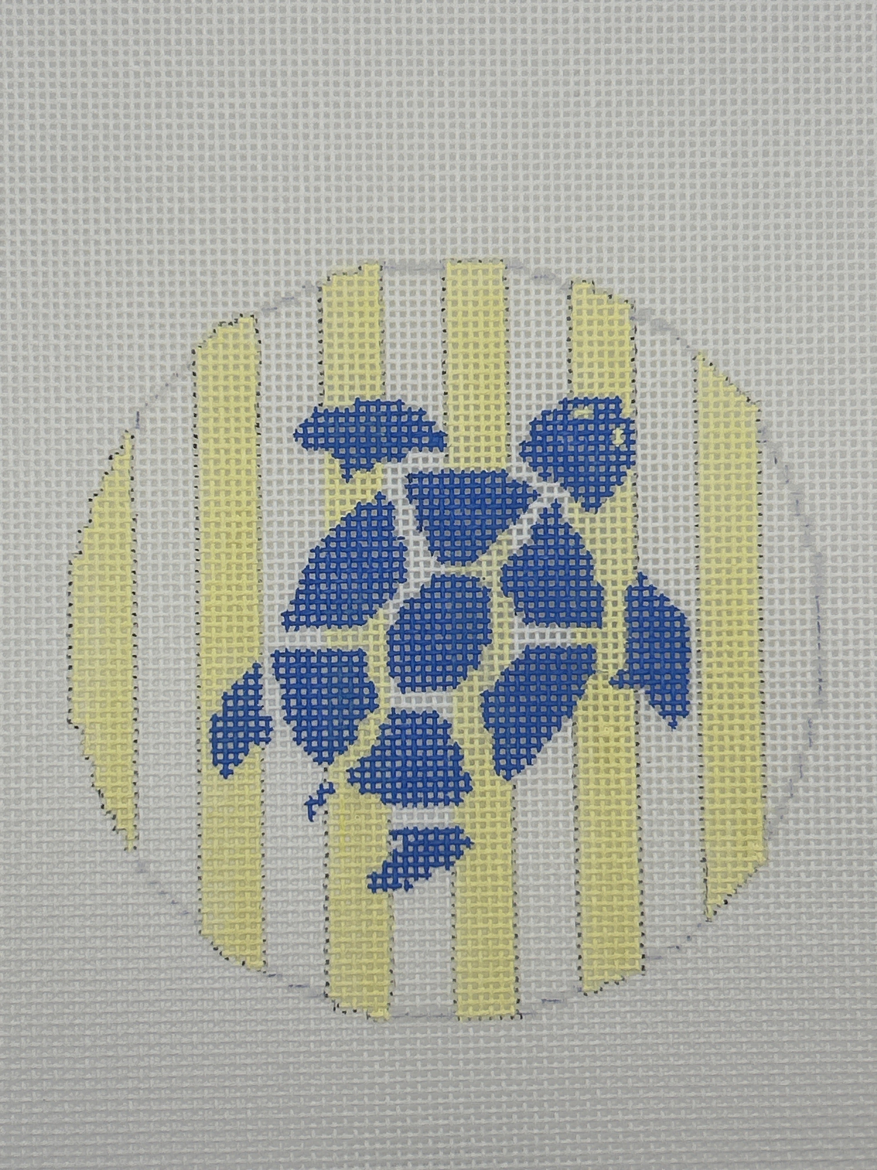 Blue Turtle on Yellow Stripes O-254D