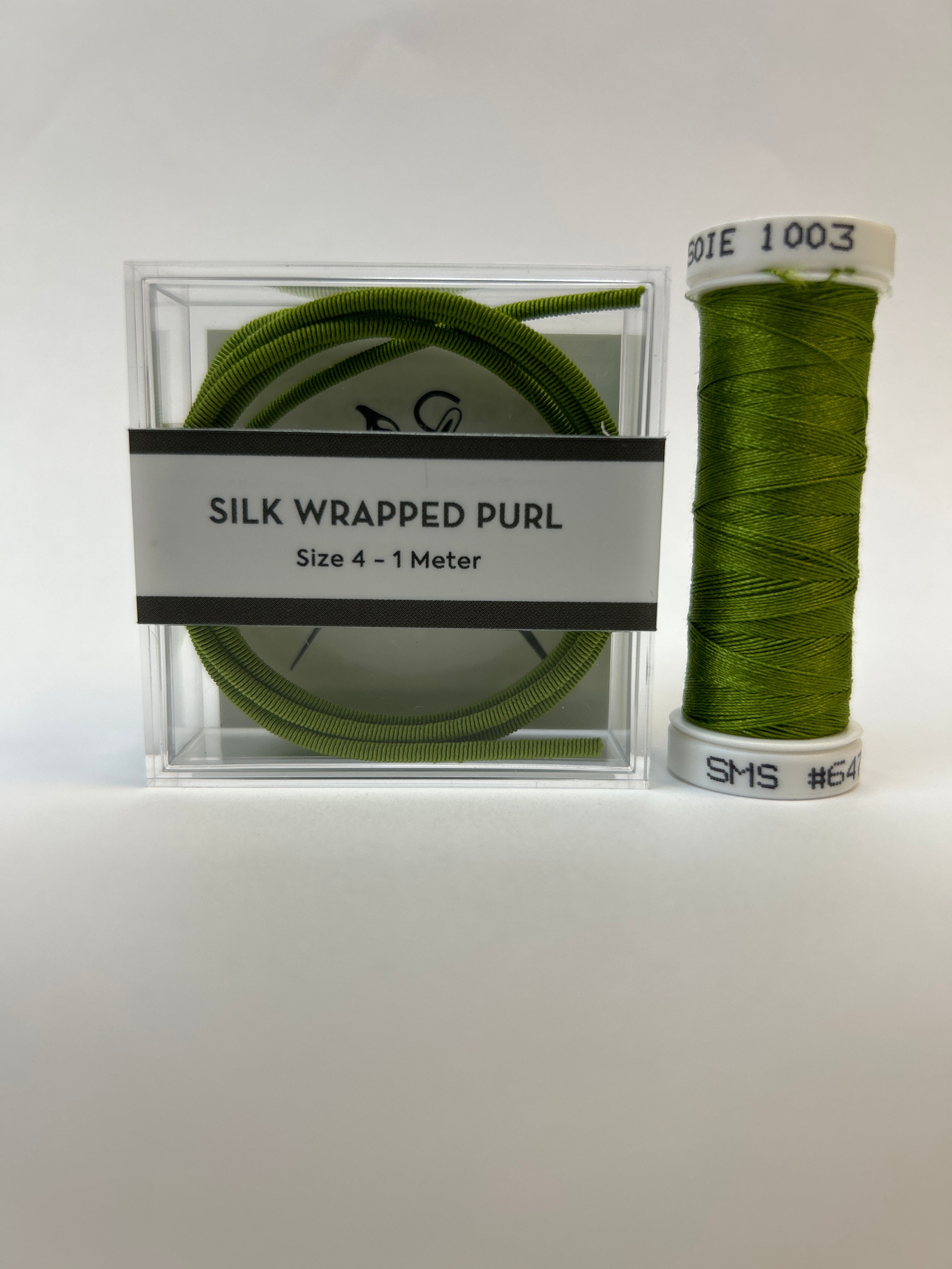 Silk Wrapped Purl Size 4 with Couching Thread