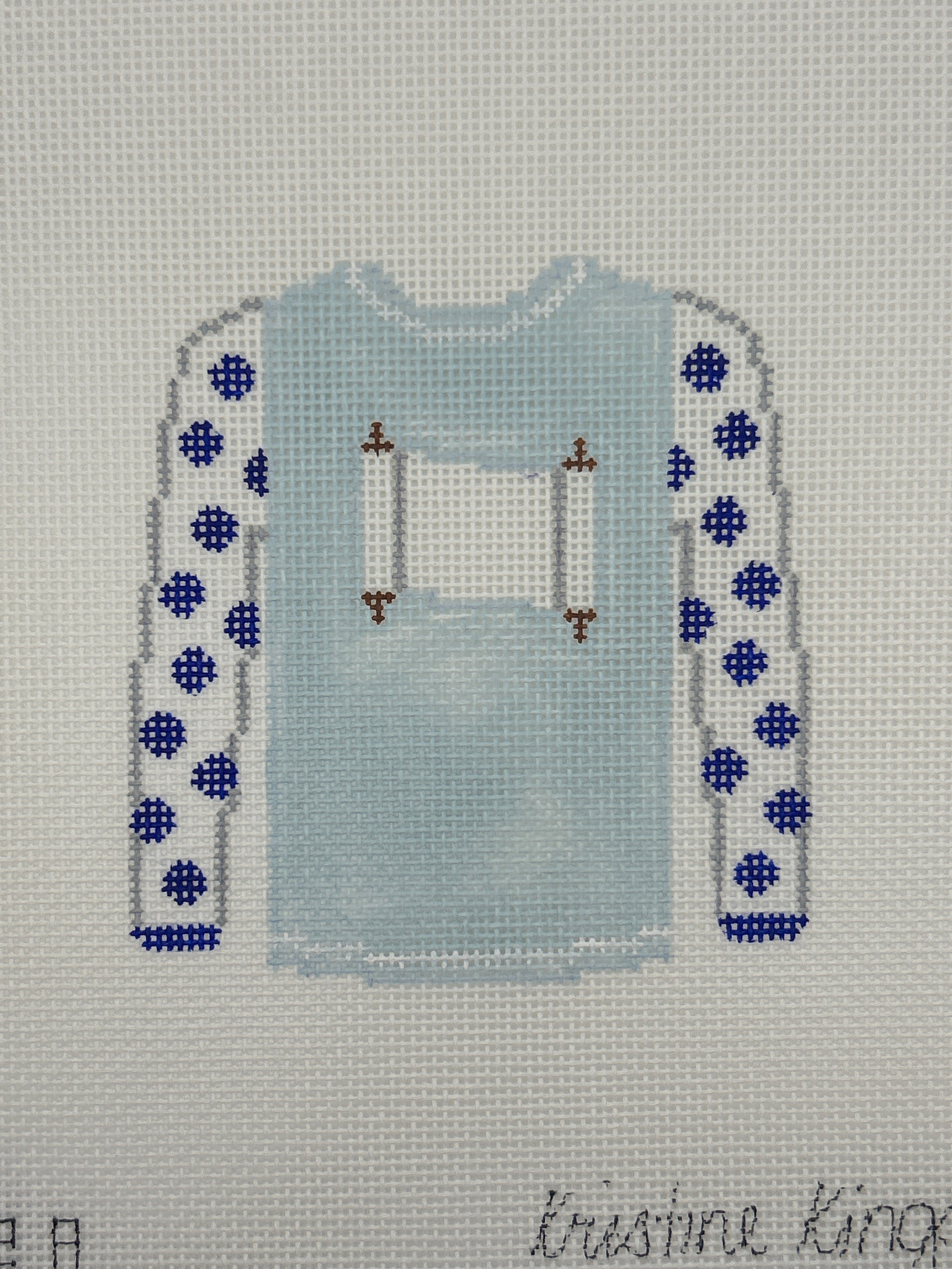 Torrah on Blue Sweater O-212A