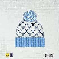 Beanie - Bows, Blue H-05