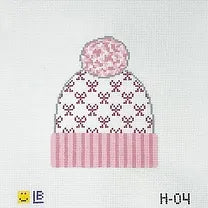 Beanie - Bows, Pink H-04