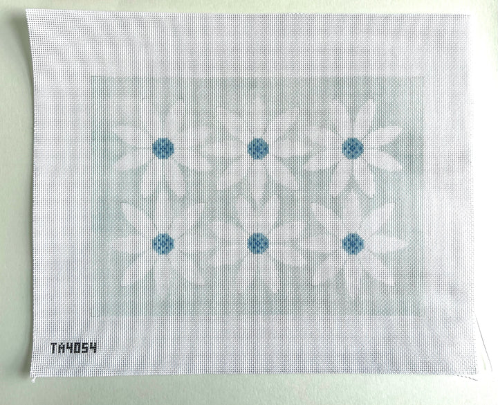 Courteney Six Flowers Canvas - Light Blue and White TA4054