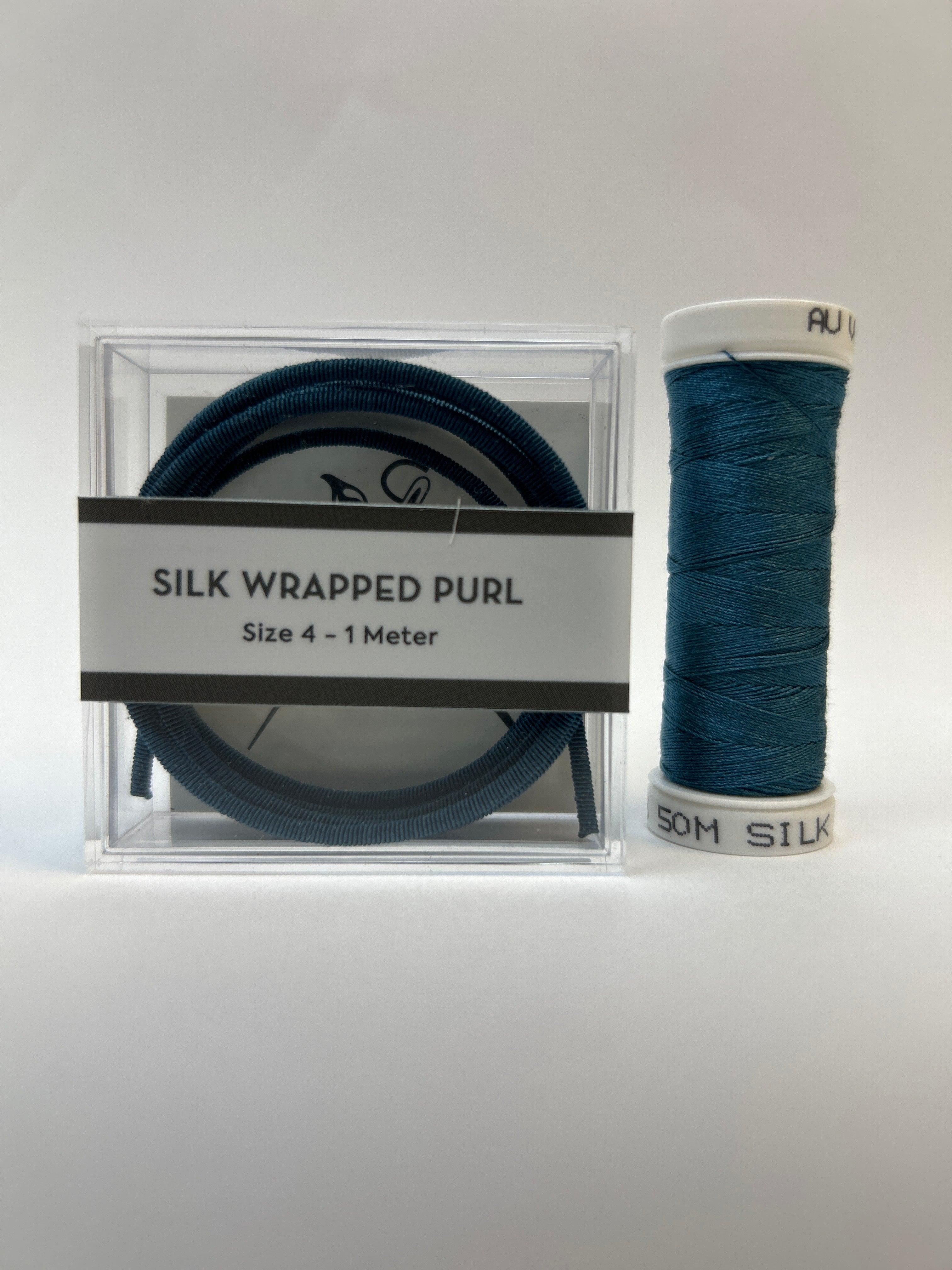 Silk Wrapped Purl Size 4 with Couching Thread