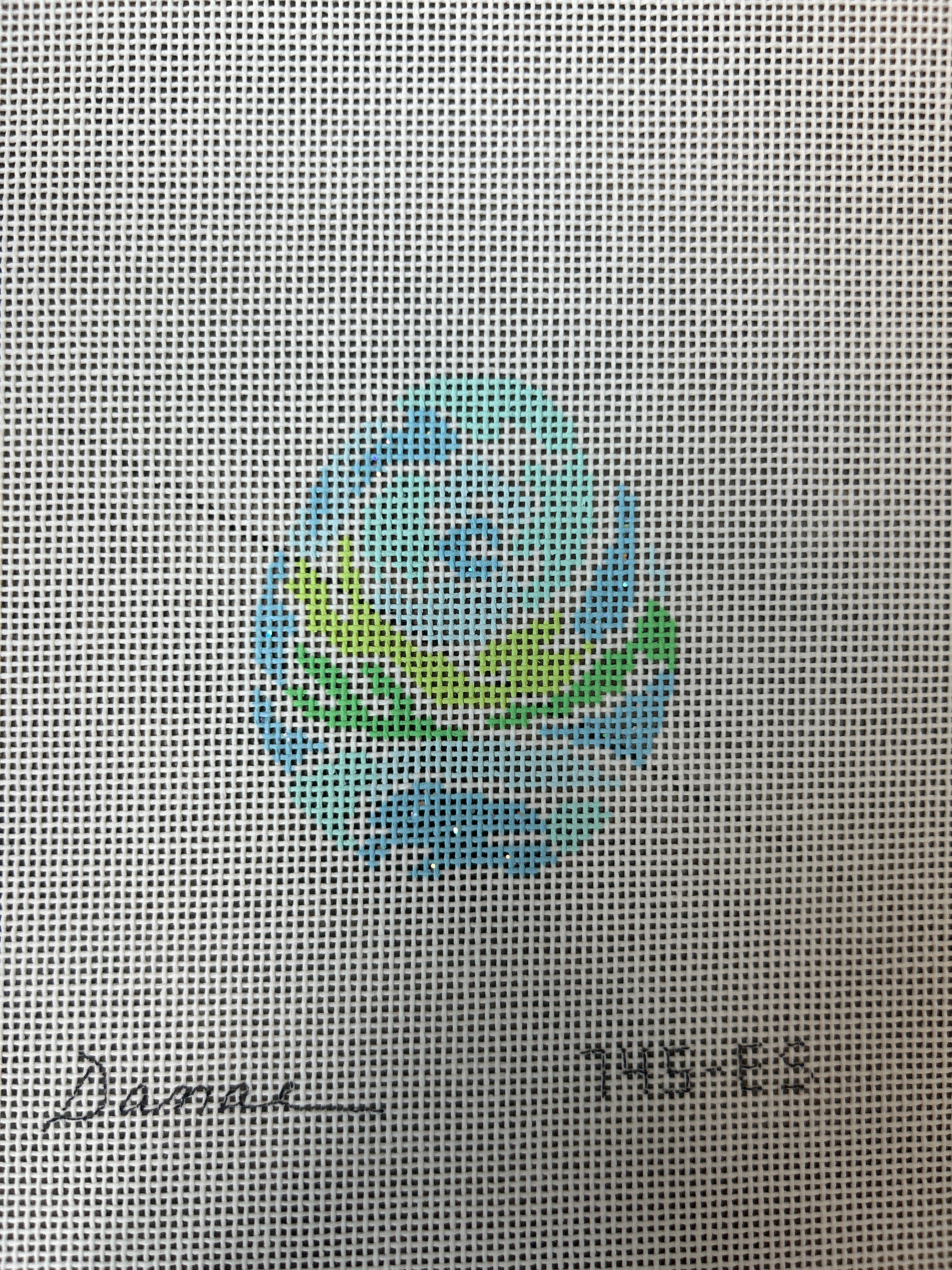 Blue Floral Egg 745-ES