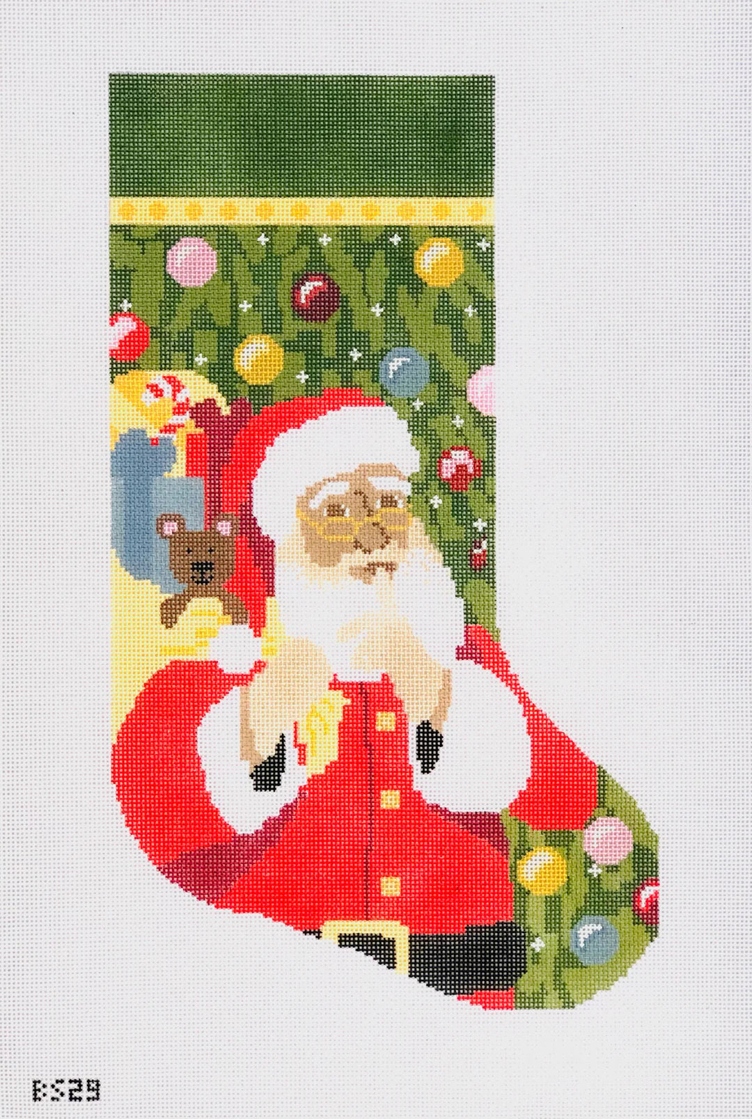 Jolly Old St. Nick Bauble Stocking Canvas BS29