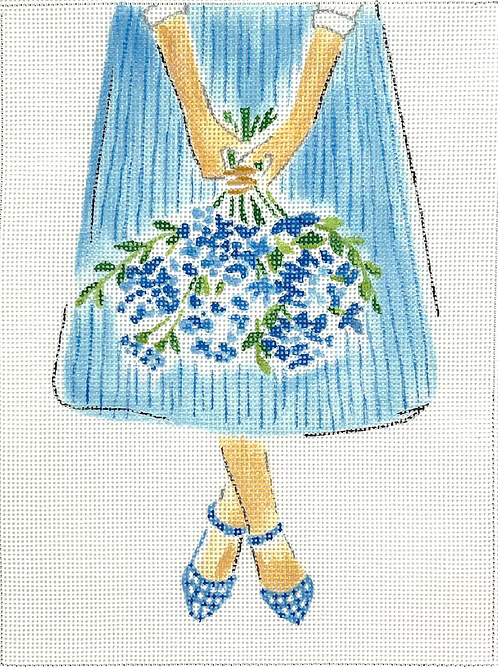 Girl in Skirt with Flower Kit