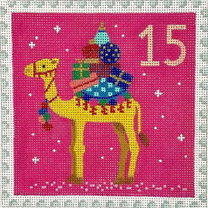 Klara Hawkins – Advent Stamp #15 – Camel w/ Gifts  KH-PL-15