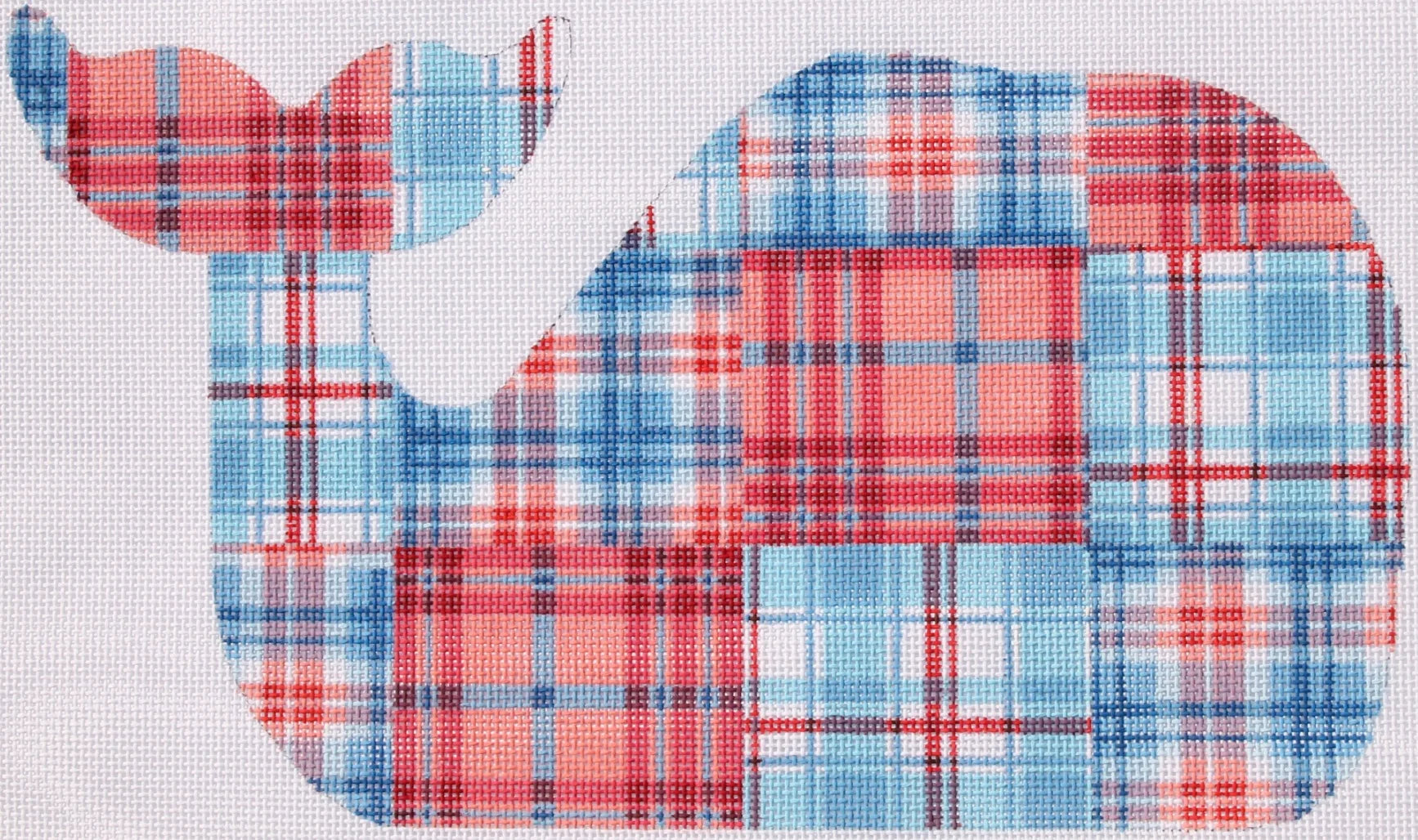 Red and Blue Plaid Whale SST246