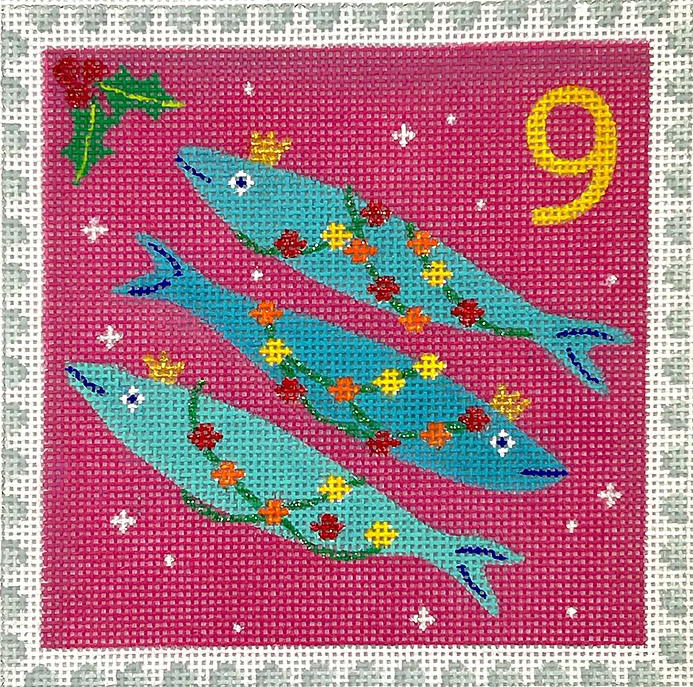 Klara Hawkins – Advent Stamp #9 – Three Fishes KH-PL-9