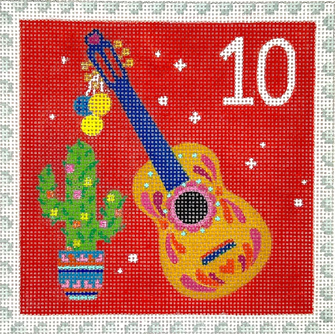 Klara Hawkins – Advent Stamp #10 – Cactus & Guitar KH-PL-10