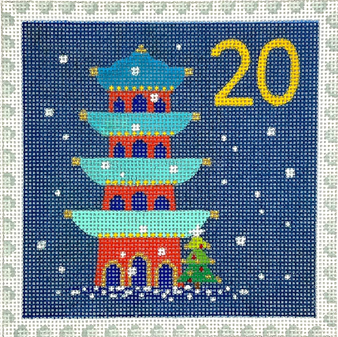 Klara Hawkins – Advent Stamp #20 – Pagoda KH-PL-20
