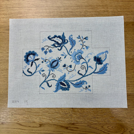 Crewel Floral, Blues, Brick Cover SR6314