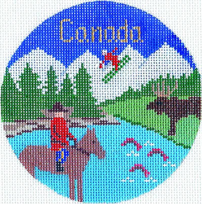 Silver Needle Round Ornament