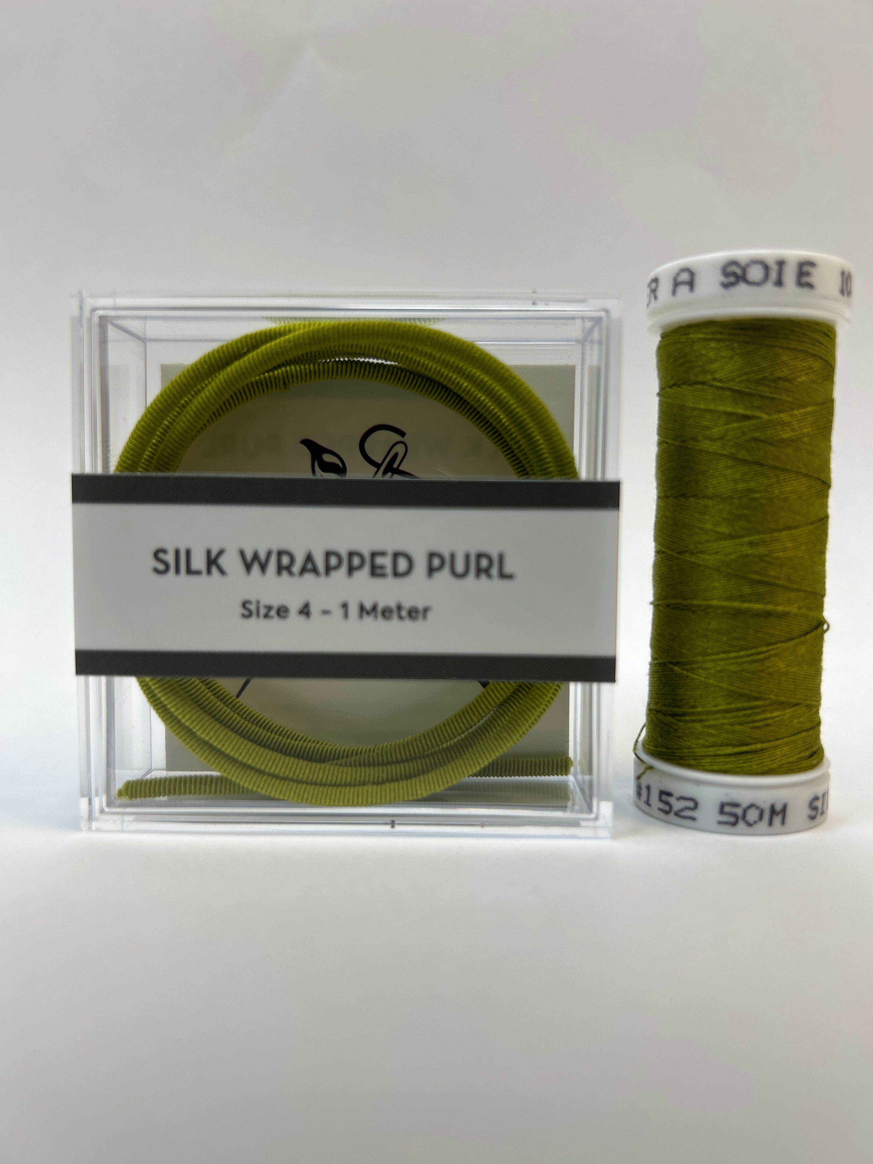 Silk Wrapped Purl Size 4 with Couching Thread