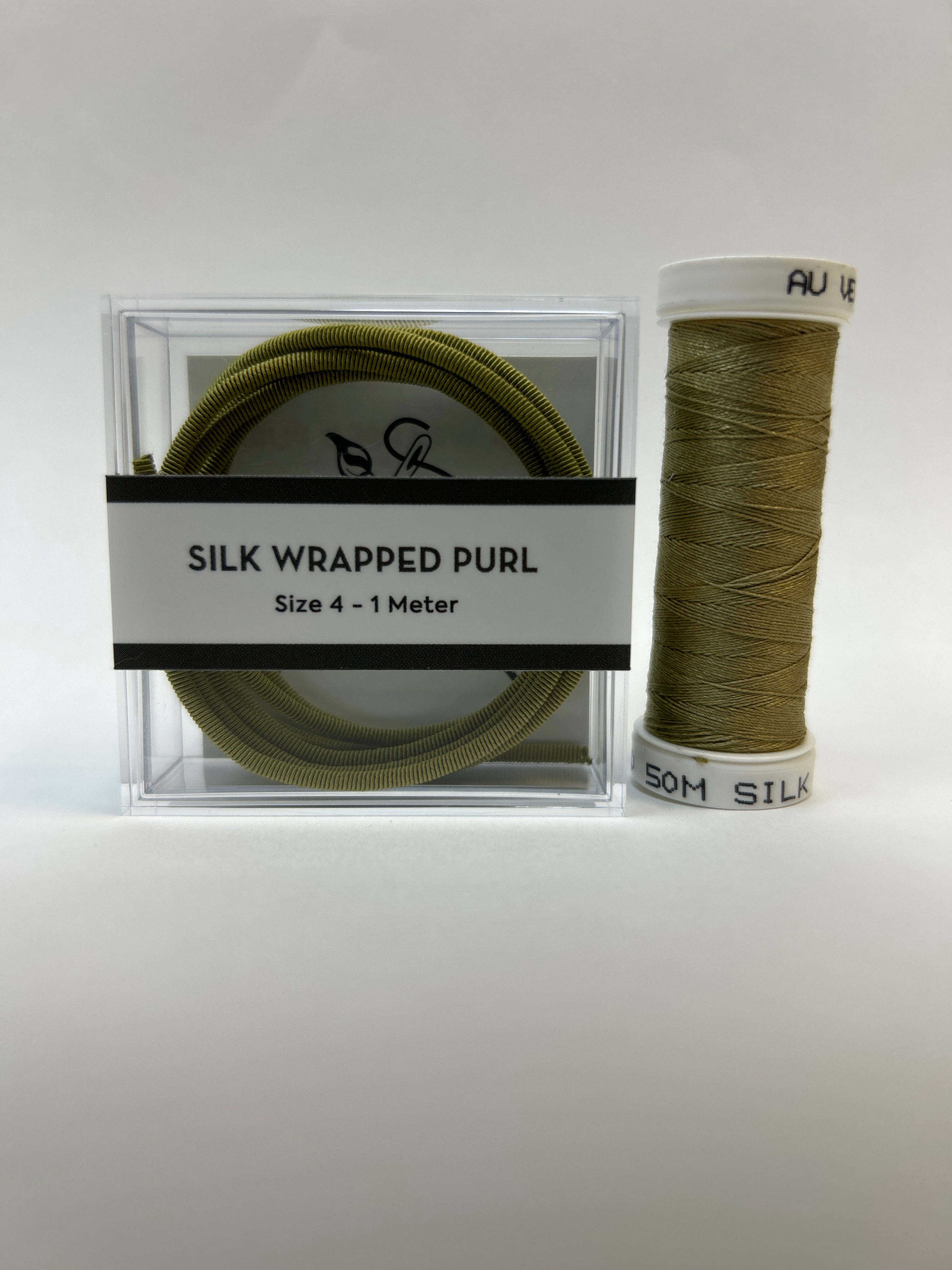 Silk Wrapped Purl Size 4 with Couching Thread
