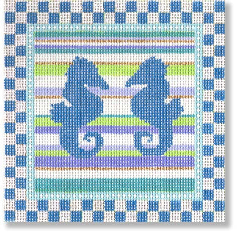 Two Sea Horses with Check Border DK-PL 35