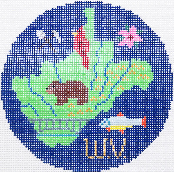 Silver Needle Round Ornament