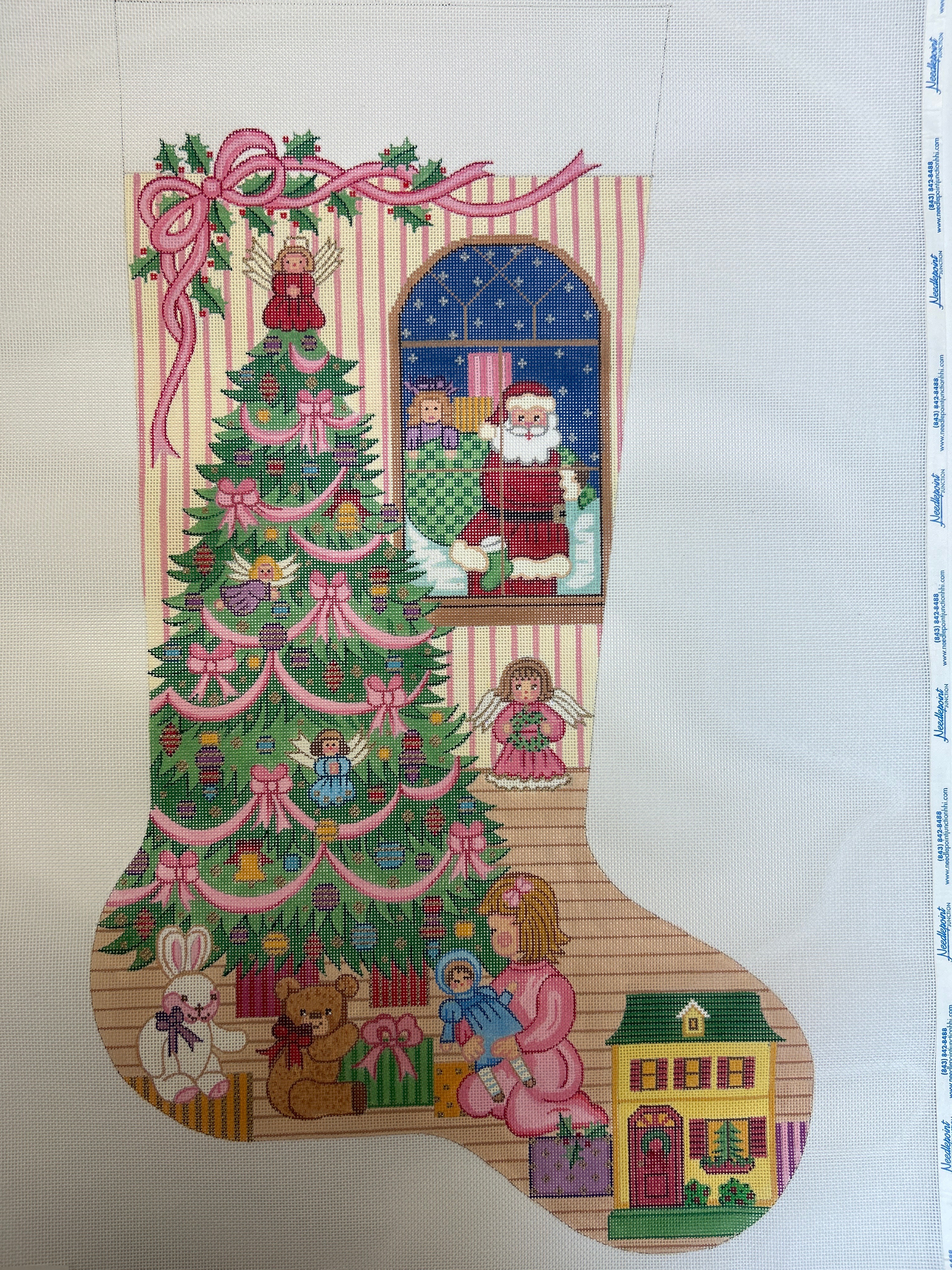 Peaking Santa Stocking Girl CS7373