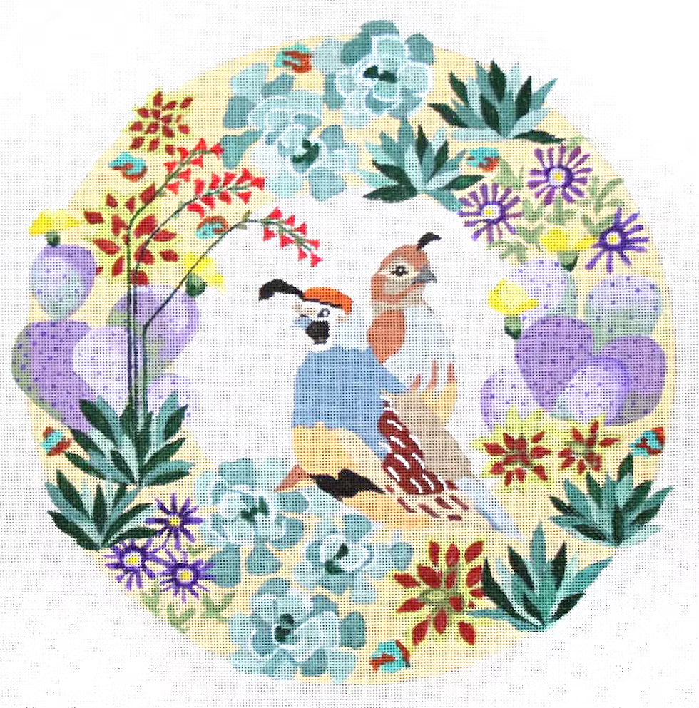 Quail in Desert Wreath B377