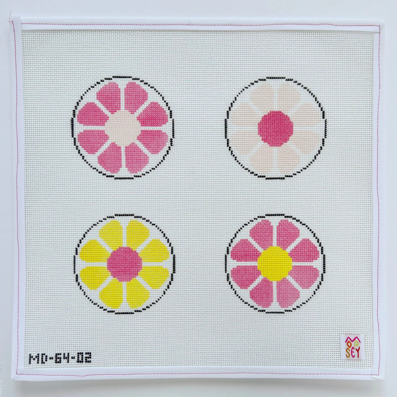 Floral coasters - pink & yellow MD-64.02