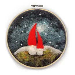 Nordic Gnomes  in a Hoop Felting