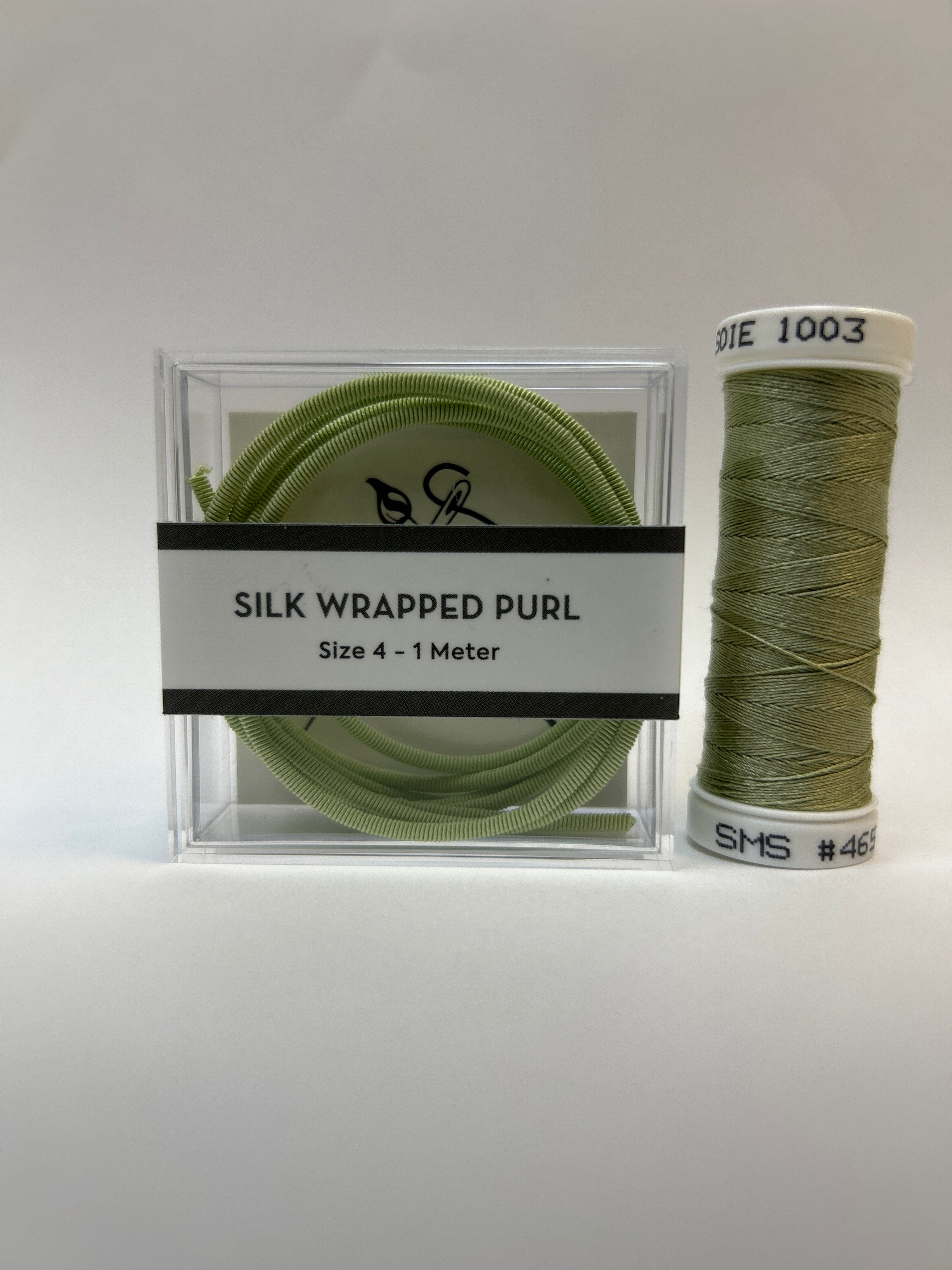 Silk Wrapped Purl Size 4 with Couching Thread
