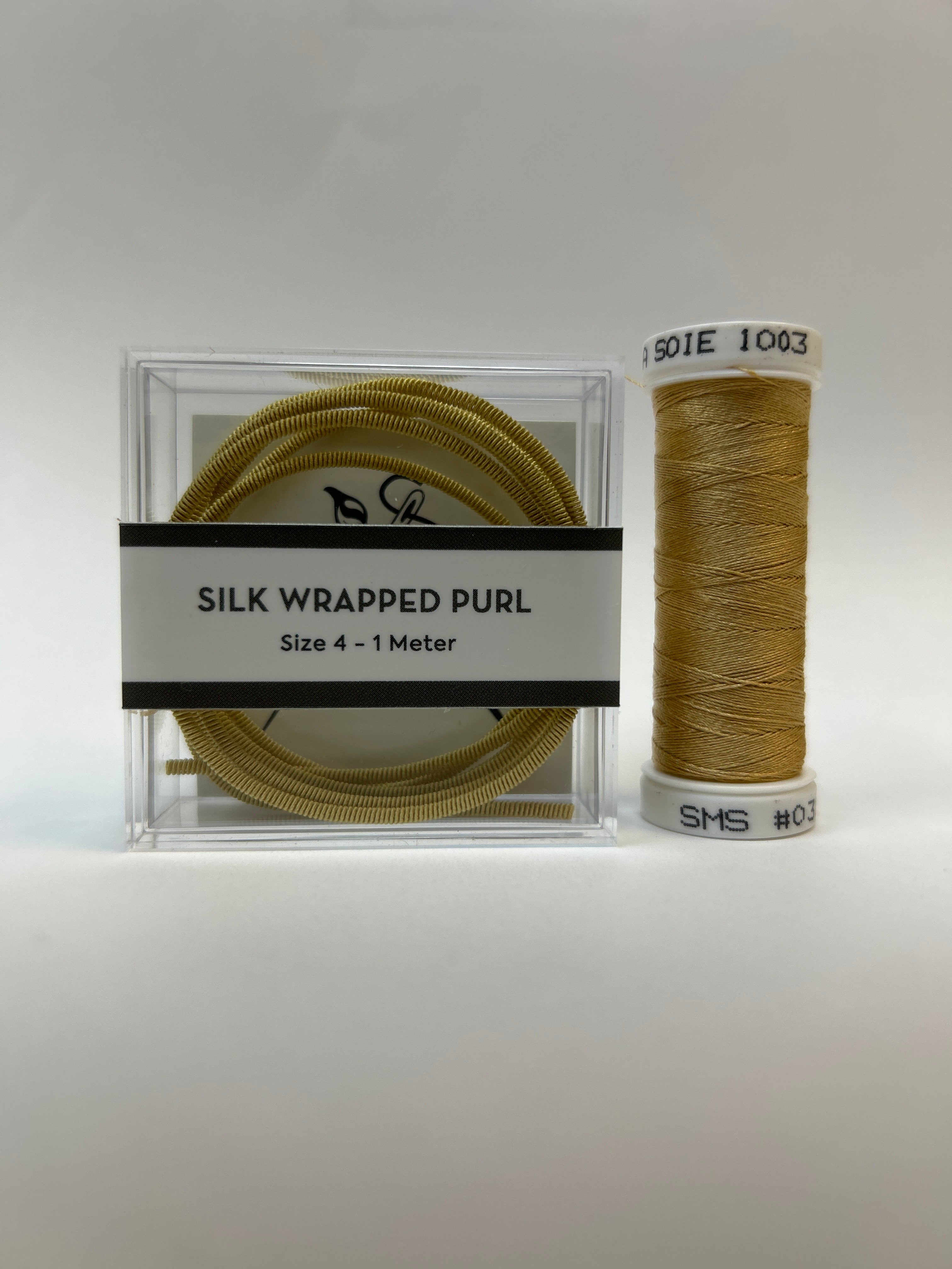 Silk Wrapped Purl Size 4 with Couching Thread