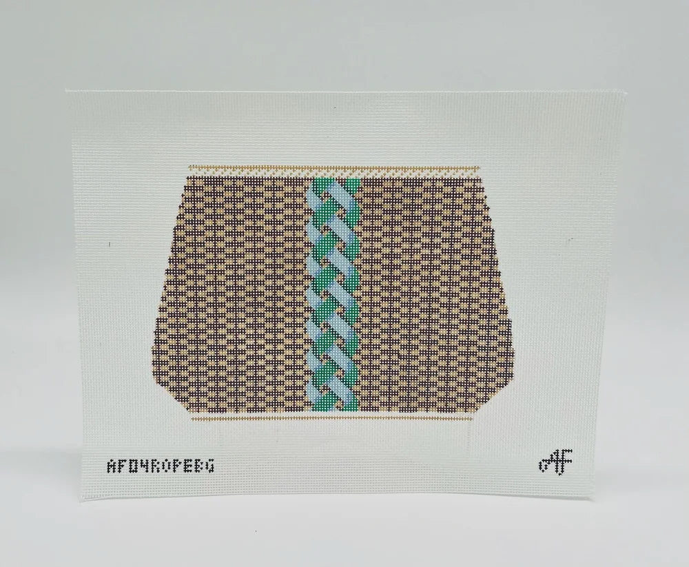 Anne Fisher Large Nantucket Basket with Rope Blue AF04RopeBlue