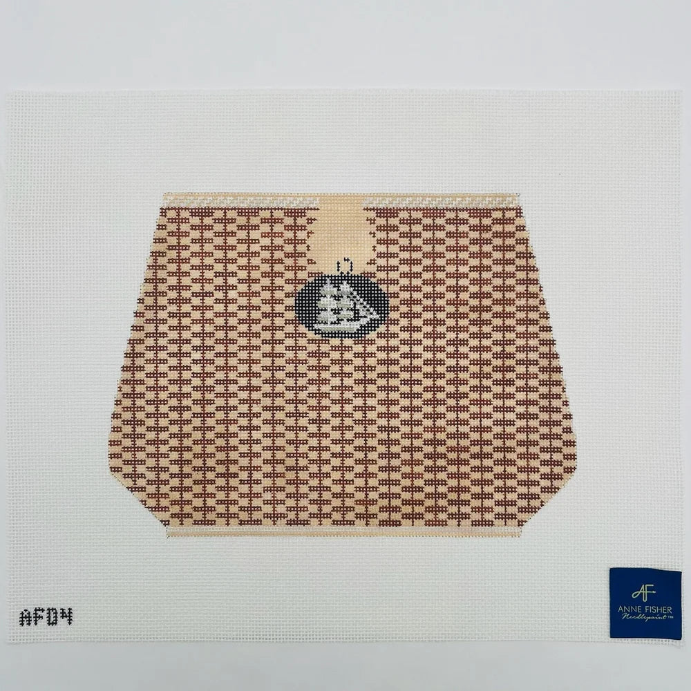 Anne Fisher Large Nantucket Basket with Ship AF04Ship