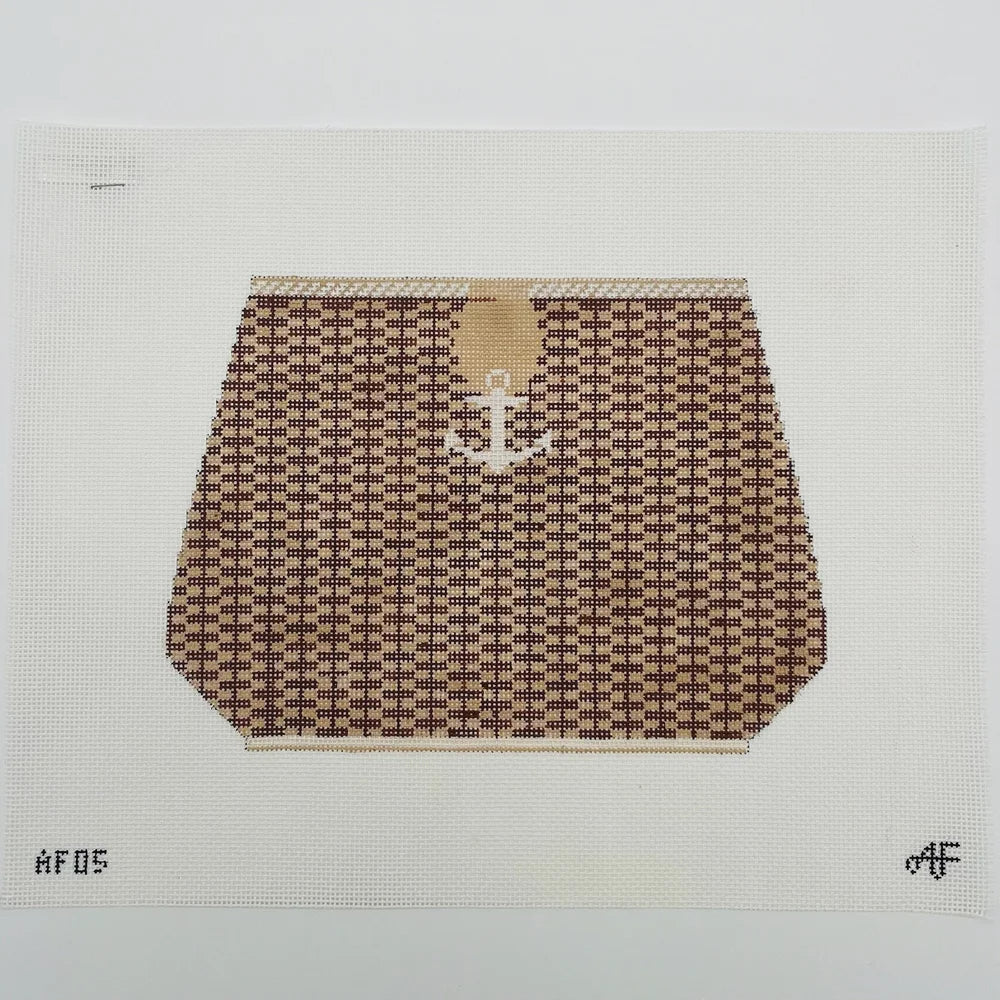 Anne Fisher Large Nantucket Basket with Anchor AF05